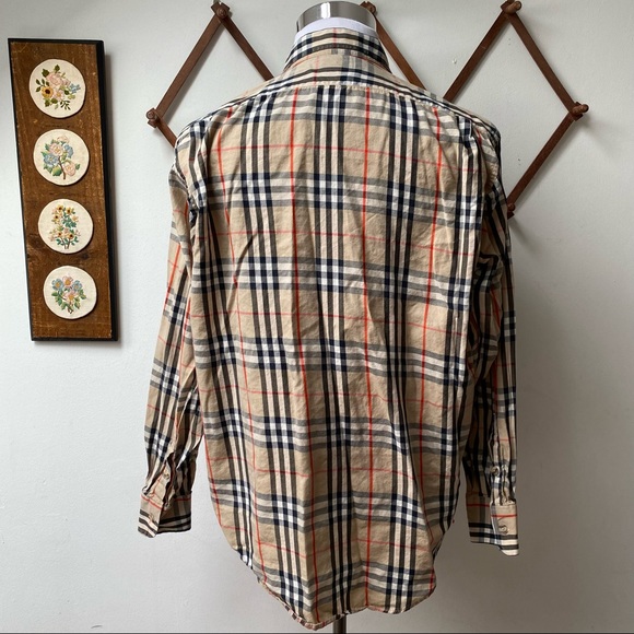 Vintage Burberry Nova Check Plaid Button Shirt - Picture 5 of 14
